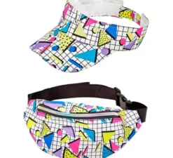 Kit anni '80: marsupio bianco e visiera