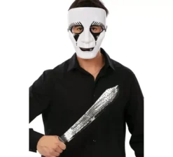 Kit Assassino Bianco Adulto: Maschera e machete 18x55 cm