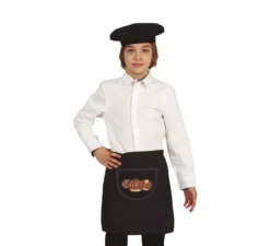 Kit Castañero per bambini: berretto e grembiule nero