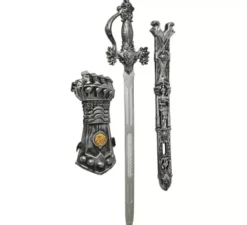 Kit cavaliere medievale: 65 cm di spada e guanto di sfida