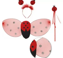 Kit Coccinella Bambina: Ali, Cerchietto e Bacchetta