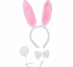 Kit coniglietto bianco: orecchie, papillon e coda