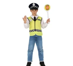 Kit costume da poliziotto per bambini: gilet, cappello e maglietta