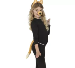 Kit cucciolo arancione per bambini: coda, orecchie e naso