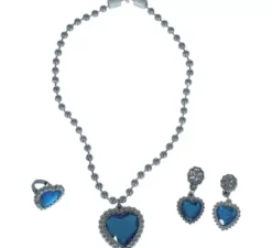 Kit Cuore Blu per bambini: Collana, Anello e Orecchini