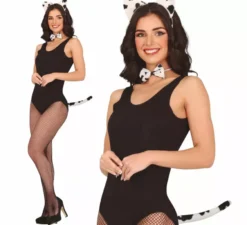 Kit dalmata adulto: fascia per capelli, papillon e coda