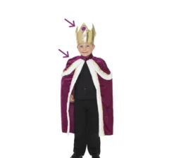Kit da mago o Costume: cappotto e corona per bambino