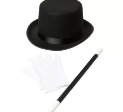Kit da mago per bambini: cappello, guanti e bacchetta