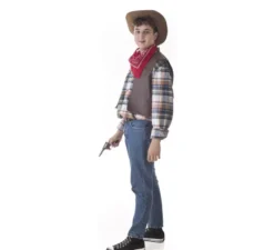 Kit da pistolero da cowboy per uomo: gilet, bandana e cappello