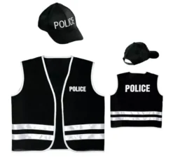 Kit della polizia inglese per bambini: cappello e gilet