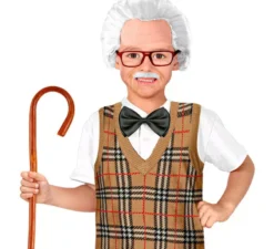 Kit del nonno per bambini: berretto con capelli, baffi e occhiali