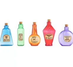 Kit di 5 Bottiglie di Pozioni decorative che misurano 21,25x21x5,6 cm