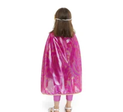 Kit Eroina Rosa per bambini: Mantello, Maschera e Gonna
