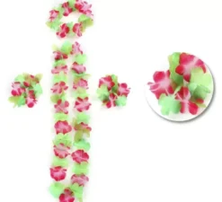 Kit Hawaii Color Salmone: Collana, Bracciali e Copricapo