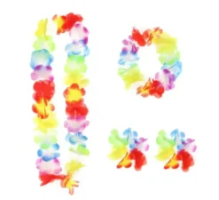 Kit Hawaii multicolore : collana, bracciale e orecchini