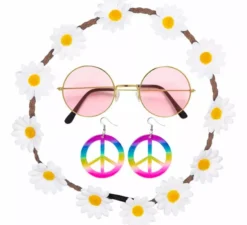 Kit Hippie: collana, orecchini e occhiali
