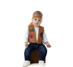 Kit Hippie marrone per bambino: gilet e fascia