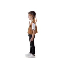 Kit Hippie marrone per ragazzo: gilet e fascia