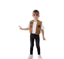 Kit Hippie marrone per ragazzo: gilet e fascia