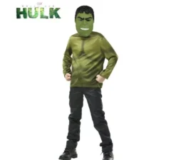 Kit Hulk per bambini: top simulato e maschera