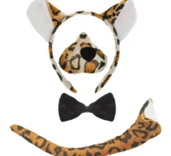 Kit Leopardo: Cerchietto, Naso, Papillon e Coda