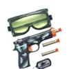 Kit militare: pistola, proiettili, occhiali e piastra