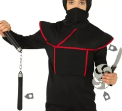 Kit ninja: nunchaku, coltello e 2 stelle