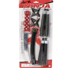 Kit Ninja 6 Pezzi: Nunchucks , Stelle, Coltello