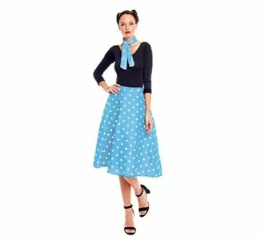 Kit o Costume anni '50 in vari colori per donna: Gonna e Sciarpa