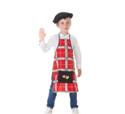 Kit o costume da castagno a quadretti rossi per bambini