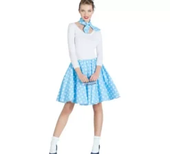 Kit pin up per donna blu: gonna e fazzoletto