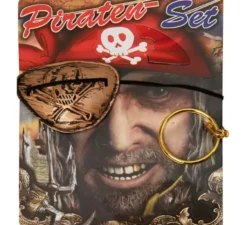 Kit pirata: patch, orecchino e cappello