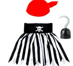 Kit Pirate Girl per bambina: Sciarpa, Gonna e Gancio