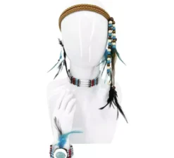 Kit Piume Indiane: Cerchietto, Collana e Bracciale