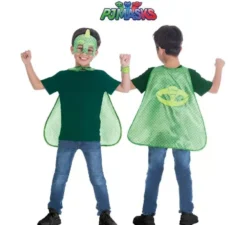 Kit Pj Masks Gekko per Bambini: Maschera, mantello e braccialetto