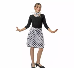 Kit Rasete Anni '50 per Ragazza: Sciarpa e Gonna
