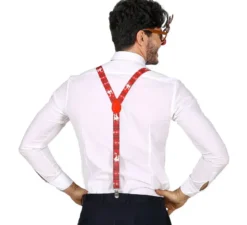 Kit Renna di Natale: Occhiali con Naso e Corna, Bretelle e Papillon