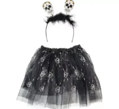 Kit Teschi Bianco e Nero per Bambini: Tutù e Cerchietto