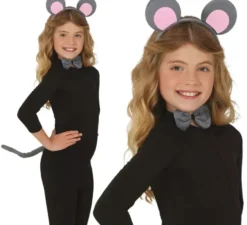 Kit topo per bambini: coda, orecchie e papillon