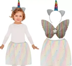 Kit Unicorno per bambini: fascia per capelli, ali e tutù