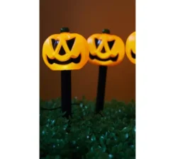 5 Lanterne di zucca con illuminazione a LED 8x39 cm