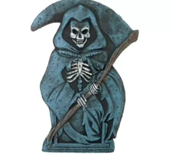 Lapide del cimitero con cappuccio della morte 43x32