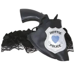 Lega con la pistola della polizia