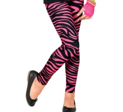 Leggings con stampa animalier rosa neon anni '80 per bambini