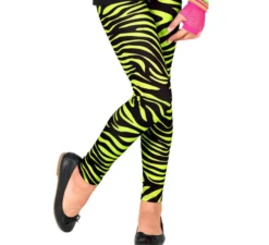 Leggings con stampa animalier verde fluo degli anni '80 per bambini