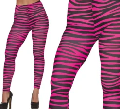 Leggings fucsia con stampa Zebra da donna