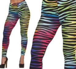Leggings multicolori con stampa tigrata per donna