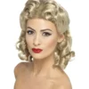Lunga parrucca bionda con anelli a perno 40's
