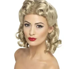 Lunga parrucca bionda con anelli a perno 40's