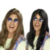 Lunga parrucca hippy con riga centrale per uomo in vari colori